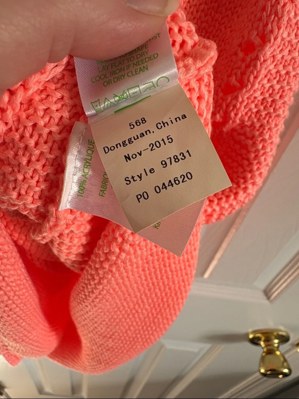 NWT Lilly Pulitzer Coral Peachy Pink Openwork Knit Mac Sweater Tank Top Size XL - Picture 5 of 7